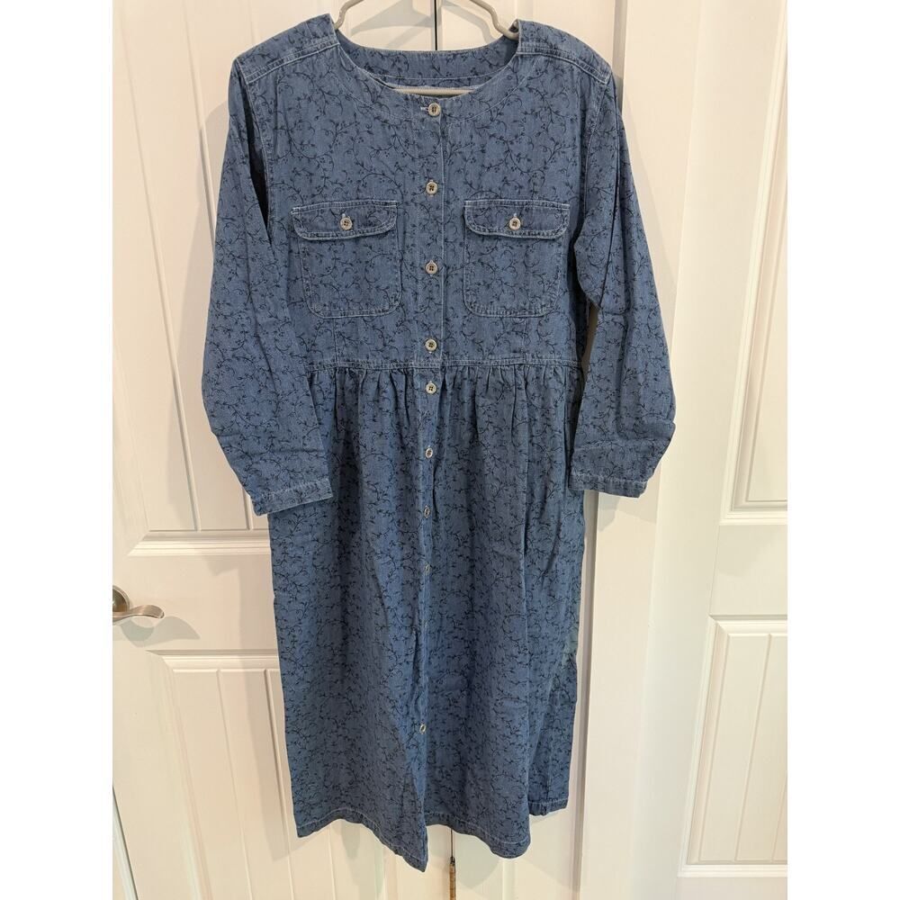 Capacity Women's Floral Patterned Denim Dress - Size S